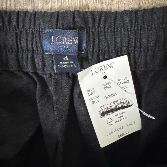J Crew Linen Blend Slim Wide Leg Drawstring Pants US Women's 4 - Picture 4 of 6